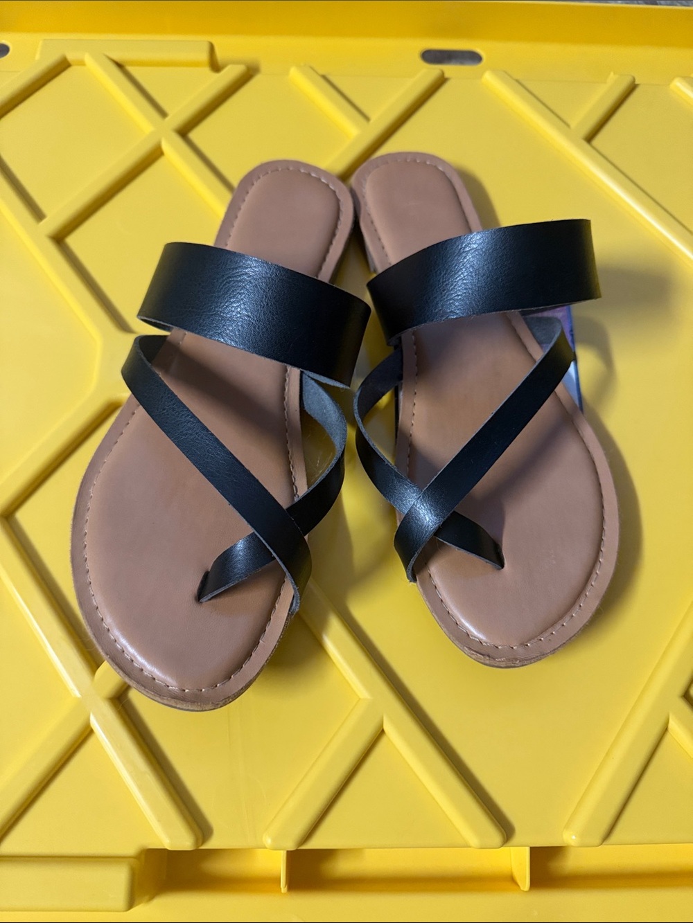 American Eagle Outfitters Black Crisscross Slide Sandals